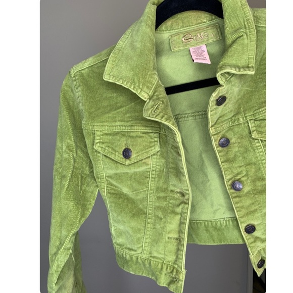 Authentic Vintage Y2K Green Corduroy Cropped Jacket - Picture 6 of 10